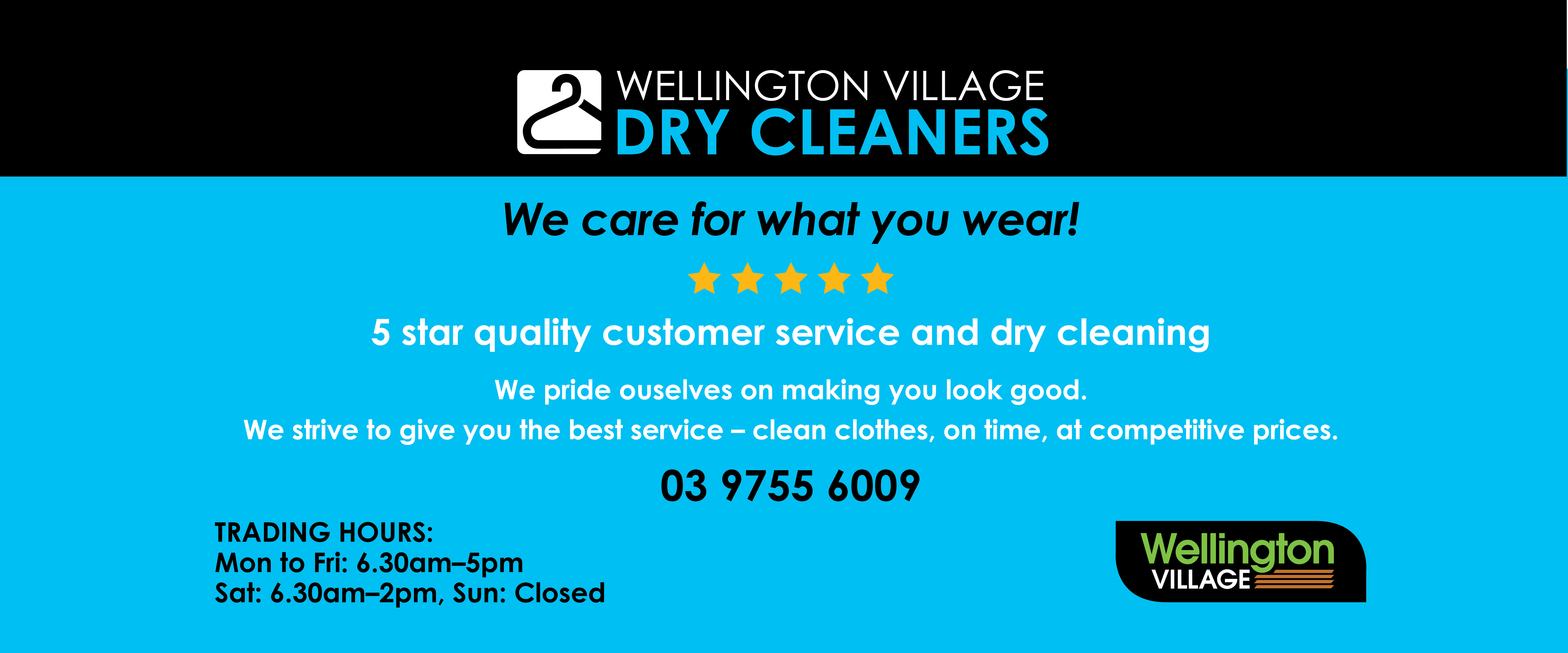 ad for Wellington Village dry cleaner