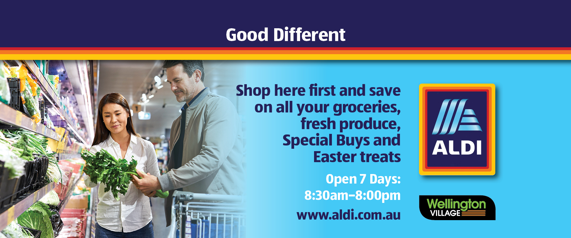 Promo ad for AlDI strore at Wellington Village