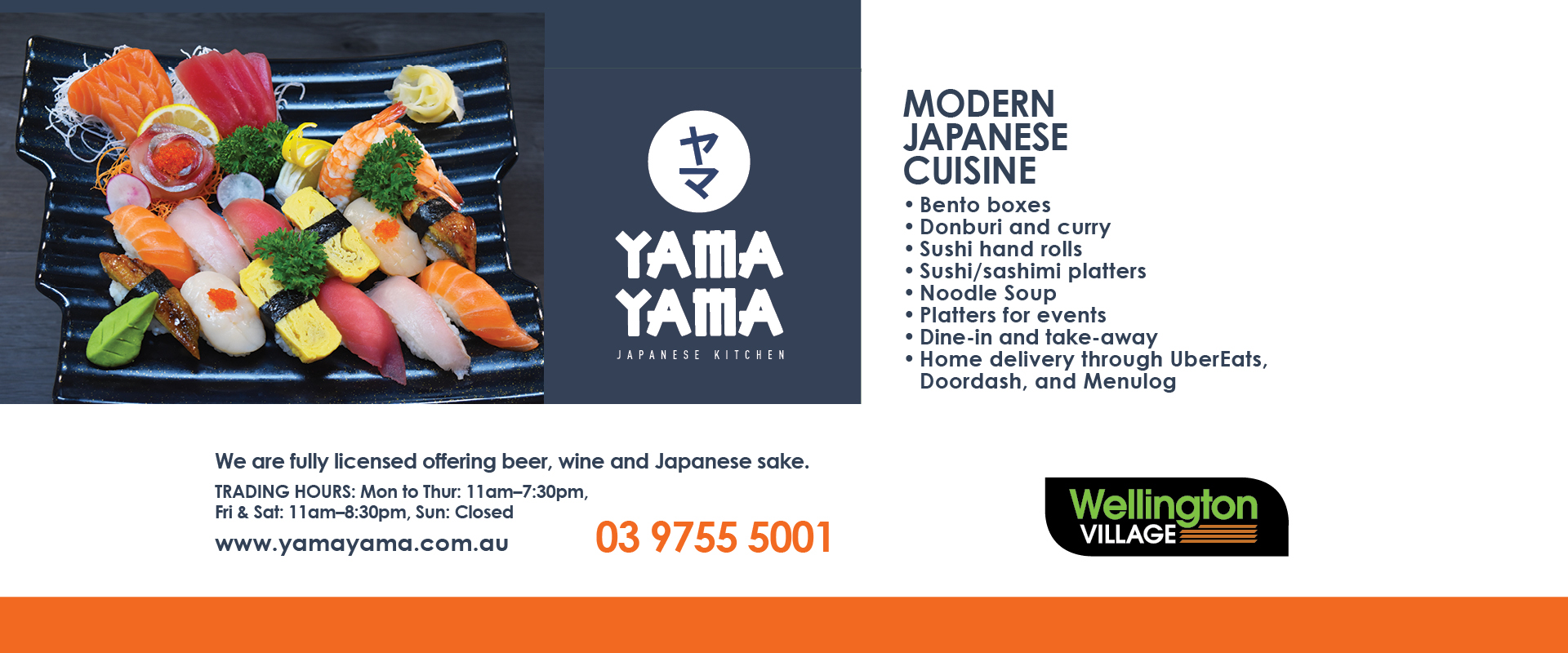 Add for Yama Yama Japanese Kitchen 03 9755 5001