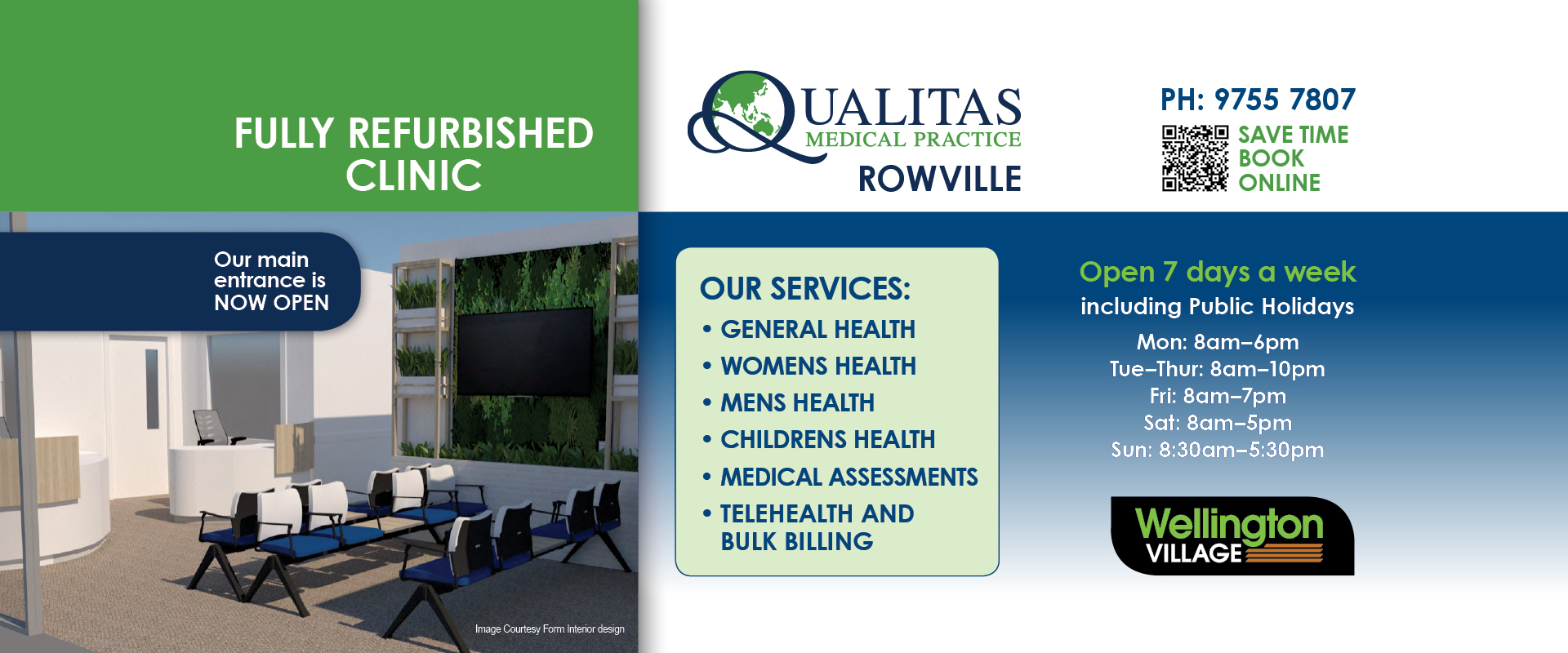 ad for Qualitas medical Practice ph03 9755 7807