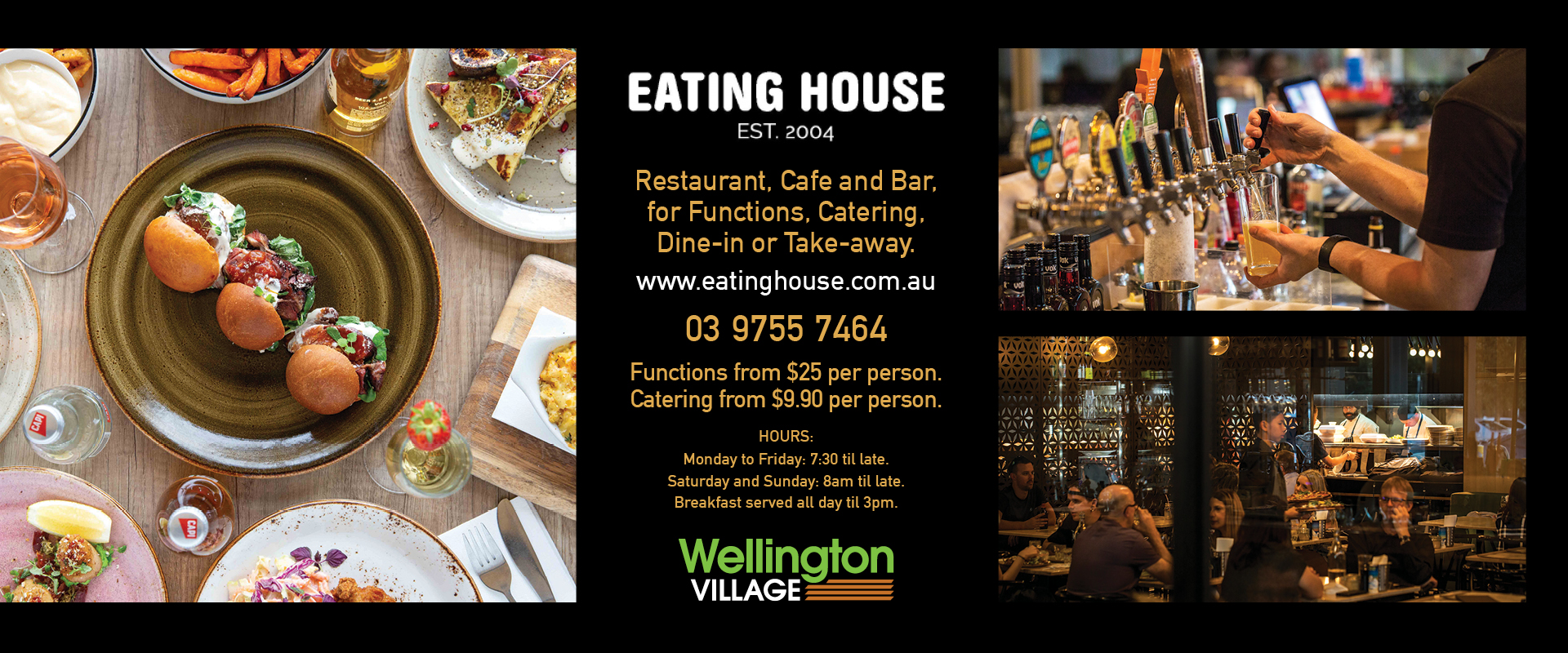 ad for Eating House restaurant Ph: 03 9755 7464
