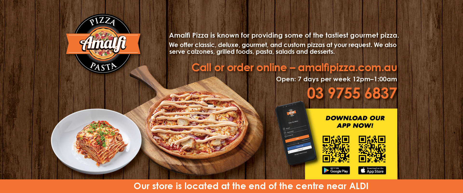 Ad for AMalfi Pissa at Wellington Village Rowville 03 9755 6837