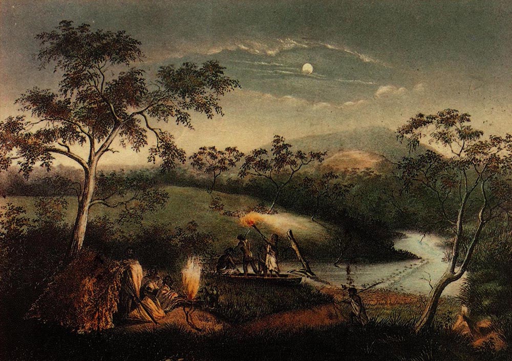 image of painting: Woiwurrung People on the Merri Creek by Charles Troedel