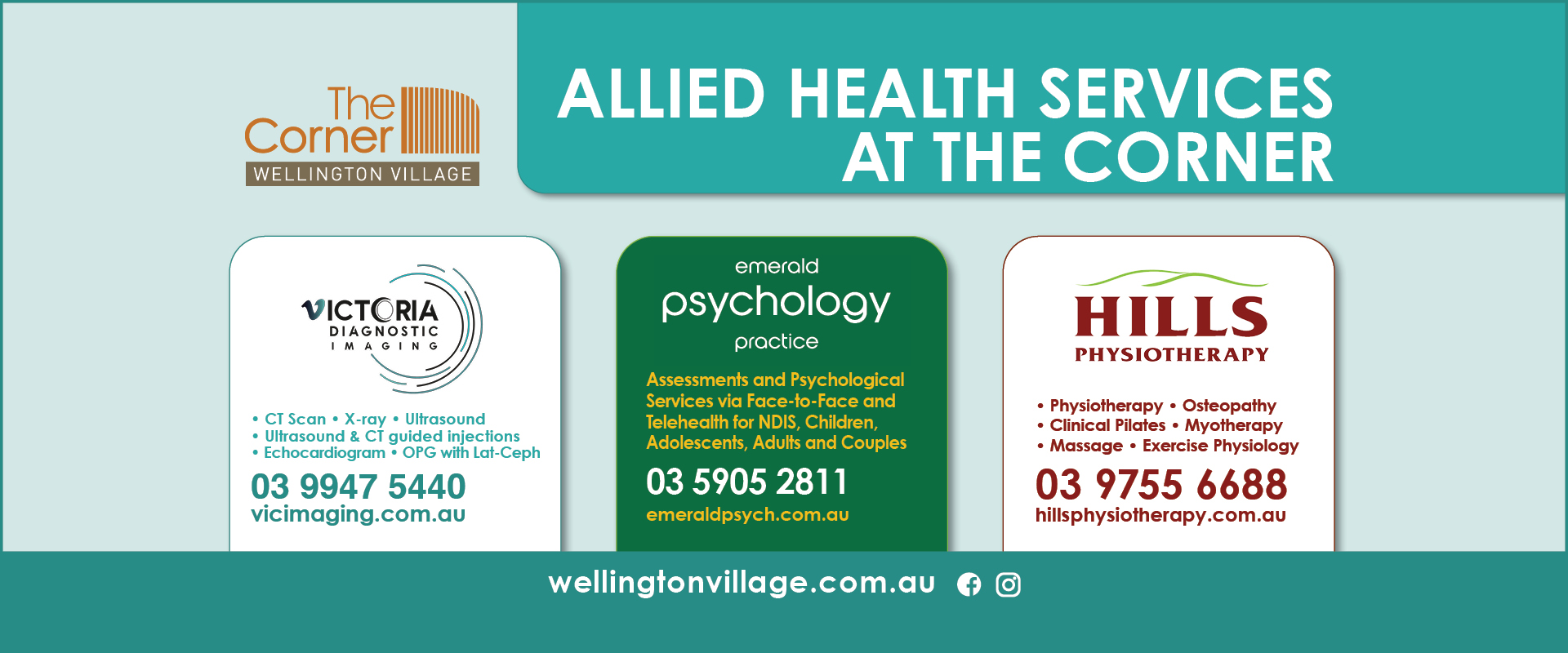 Ad hot ALlied Health services at The Corner Wellington Village