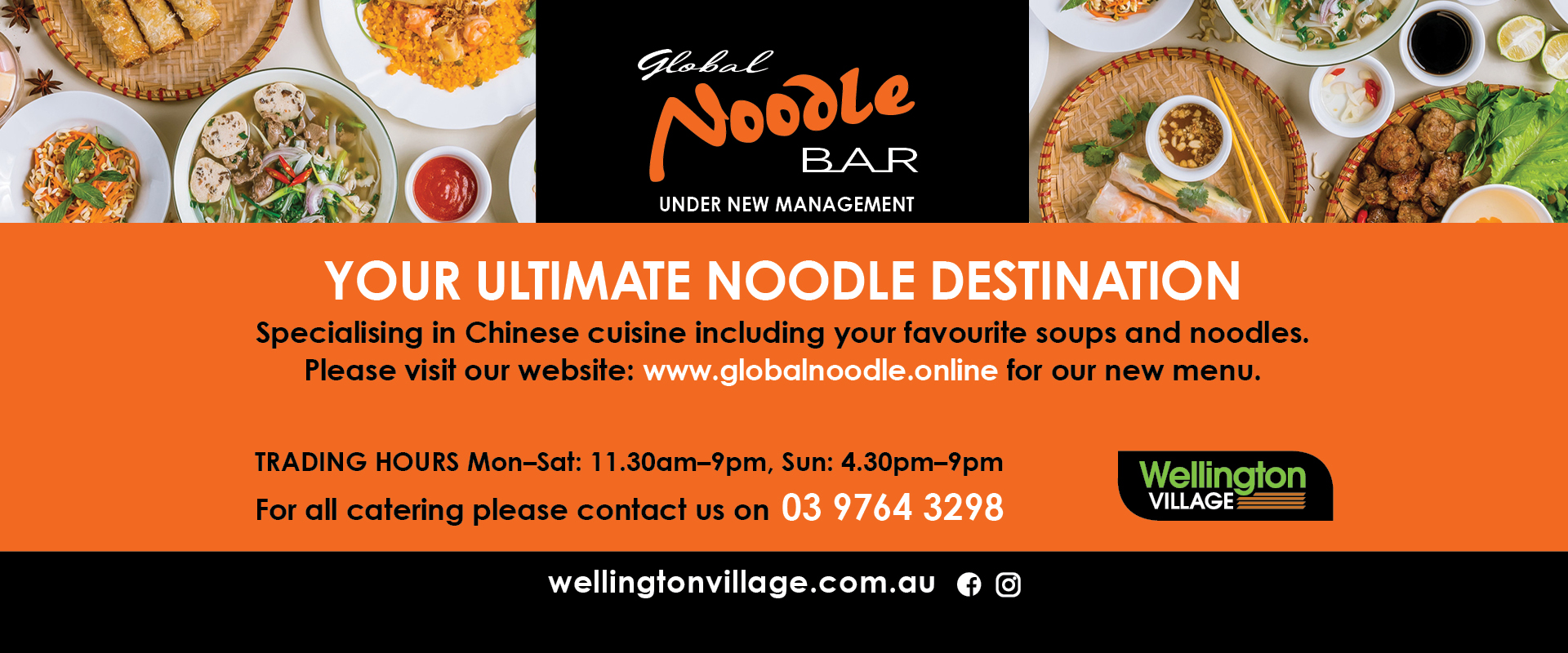 Ad for Global Noodle Bar at Wellington Village