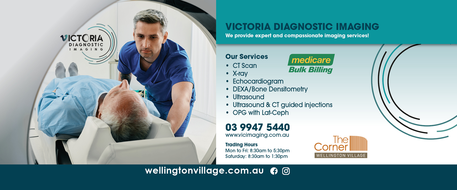 Ad for Victoria Diagnostic Imaging at The Corner, Wellington Village Rowville tel: 03 99475440