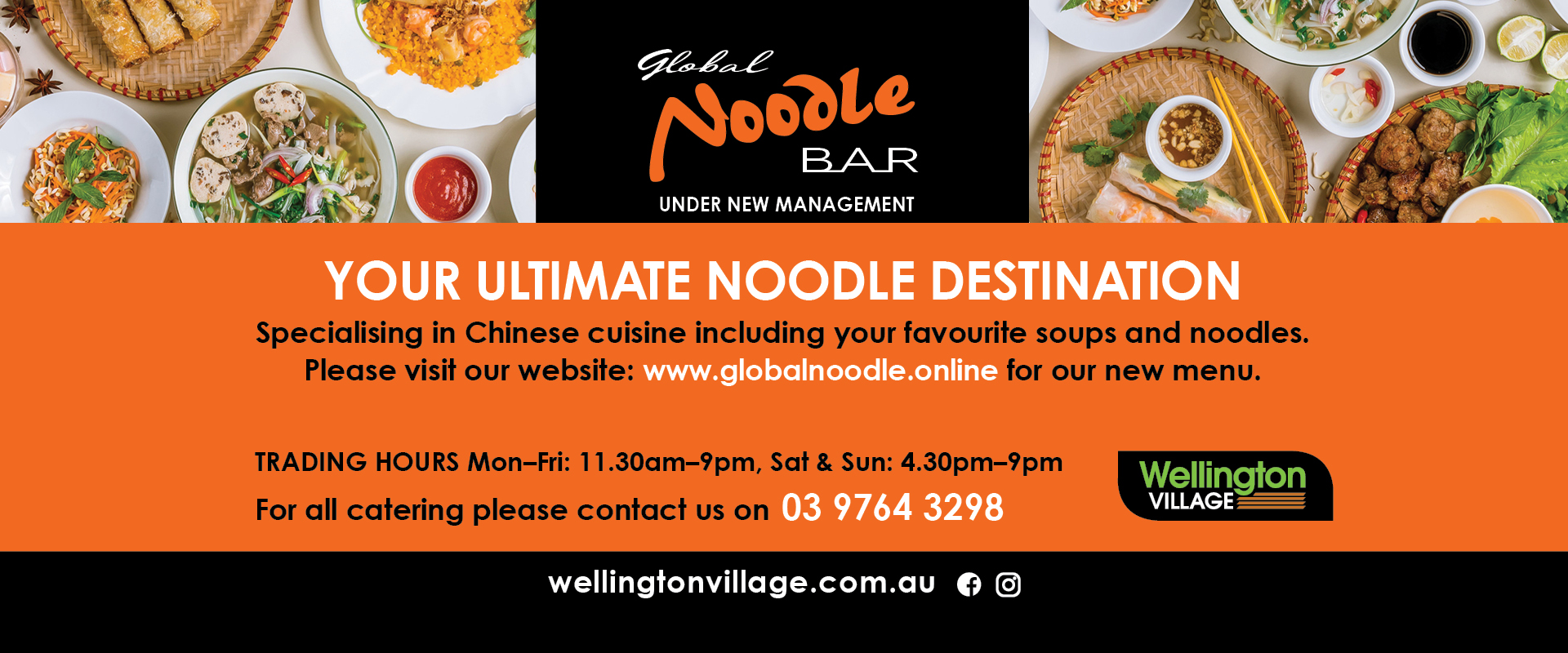 ad for Global Noodle Bar Rowville 03 9764 3298