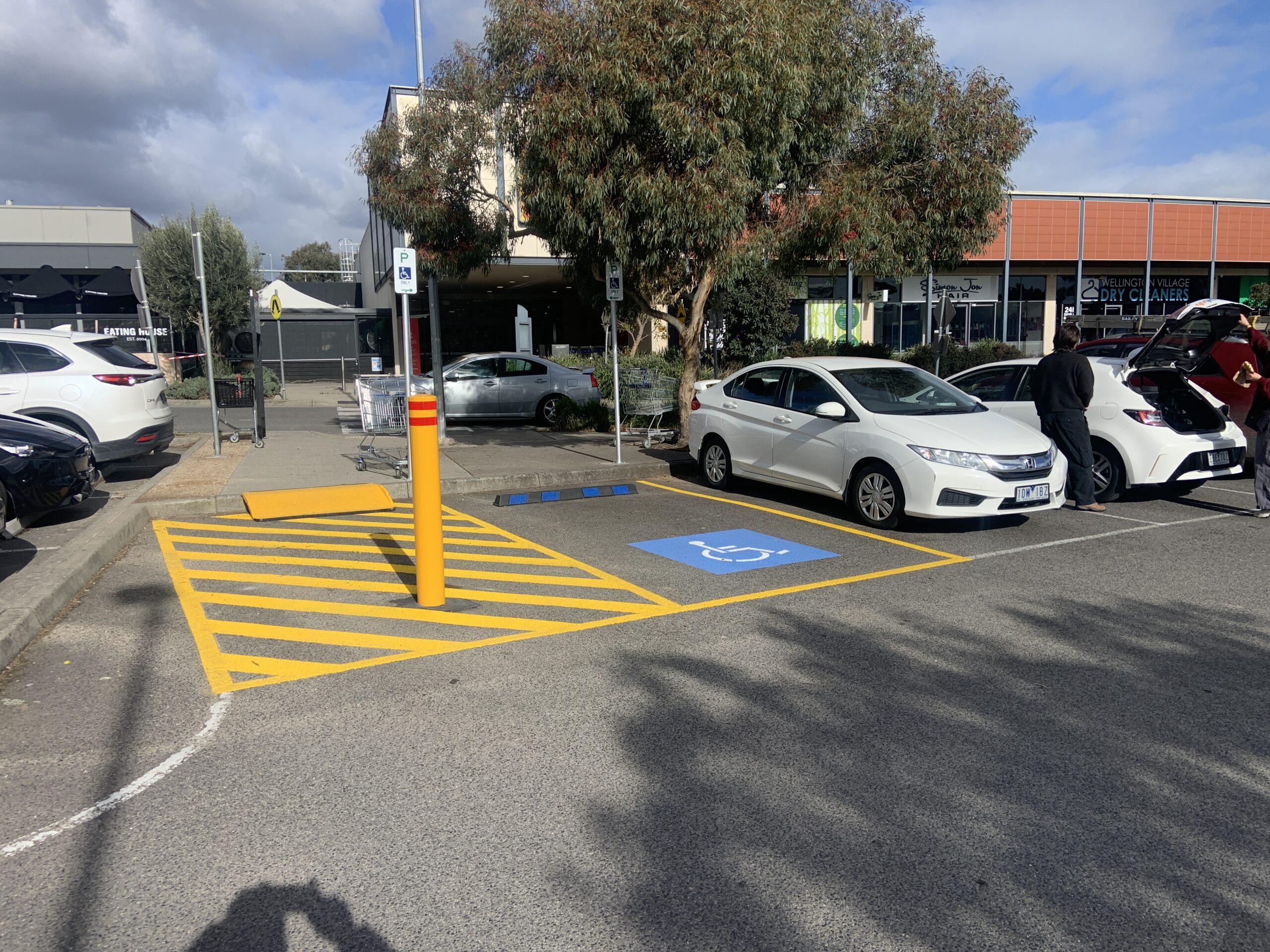 Photo of accessible car park nearest to The Eating House at Wellington Village Shopping Centre
